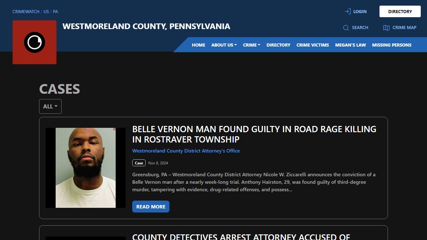 Cases for Westmoreland County, Pennsylvania - CRIMEWATCH