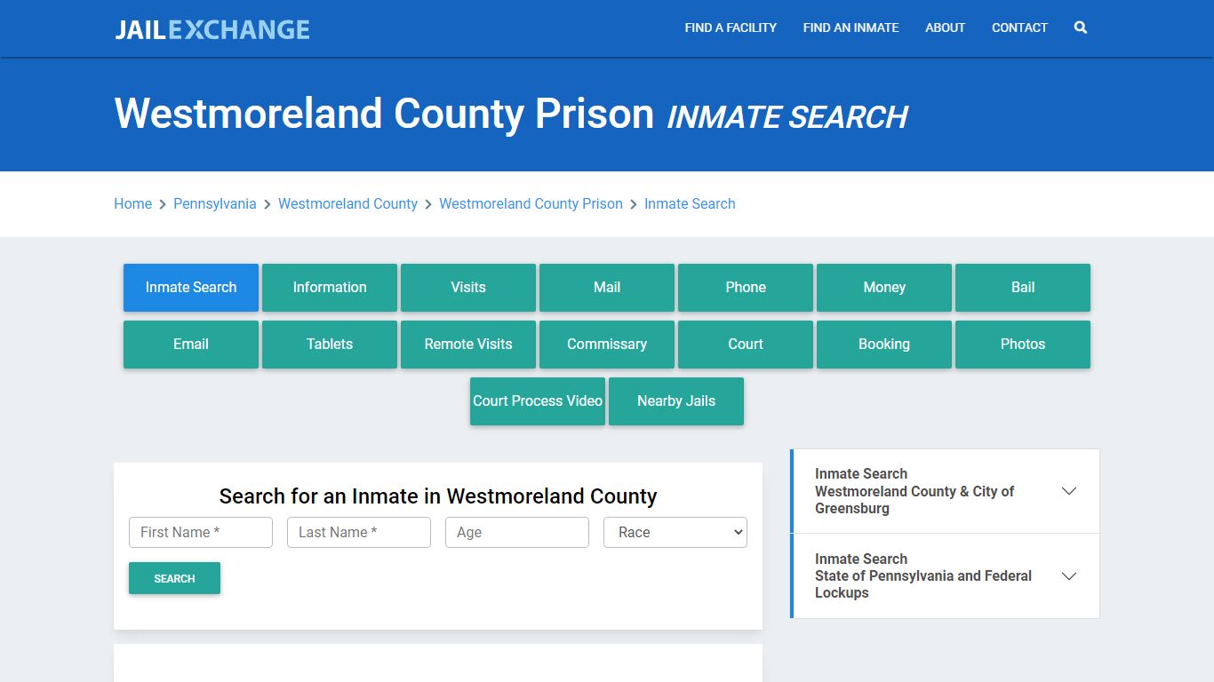 Westmoreland County Prison, PA Inmate Search: Roster & Mugshots